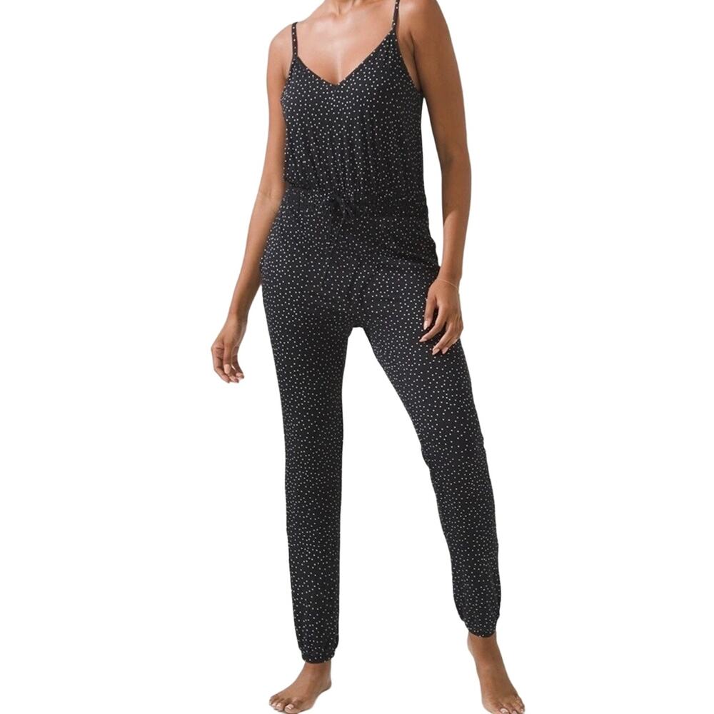 Soma Black Polka Dot Spaghetti-Strap Jumpsuit